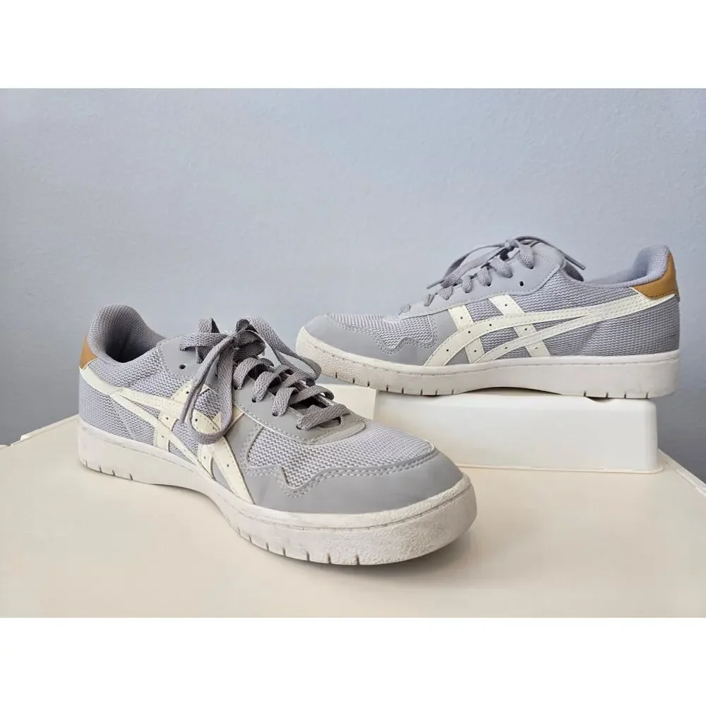 ASICS Japan S Grey Cream Tan Low Top Sneakers Men Size 9 Retro Streetwear